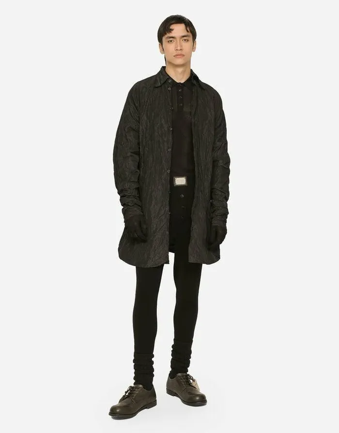 Dolce and Gabbana Trousers And Shorts Men Wool Leggings With Logo Tag Black Dolce and Gabbana Trousers And Shorts Men Wool Leggings With Logo Tag Black