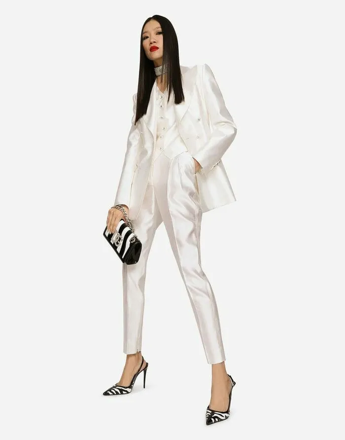 Dolce and Gabbana Trousers And Shorts Women Shantung Pants White Dolce and Gabbana Trousers And Shorts Women Shantung Pants White