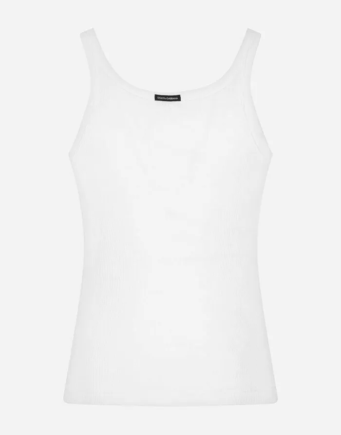 Dolce and Gabbana Underwear And Loungewear Men Finerib Cotton Singlet White