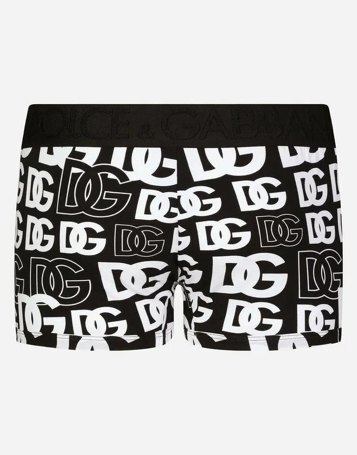 Dolce and Gabbana Underwear And Loungewear Men Twoway Stretch Jersey Boxer Shorts With DG Logo Multicolor Dolce and Gabbana Underwear And Loungewear Men Twoway Stretch Jersey Boxer Shorts With DG Logo Multicolor