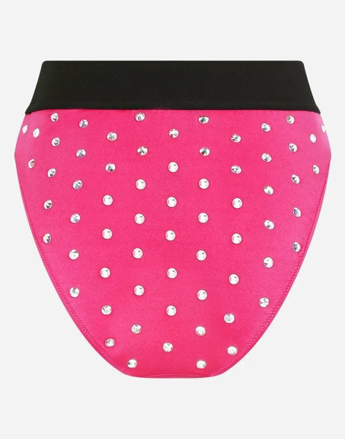 Dolce and Gabbana Underwear Women Highwaisted Panties With Rhinestones Fuchsia Dolce and Gabbana Underwear Women Highwaisted Panties With Rhinestones Fuchsia