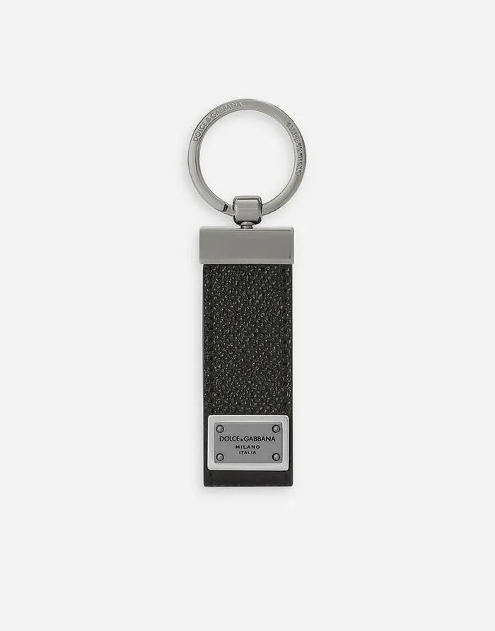 Dolce and Gabbana Wallets And Small Leather Goods Men Calfskin Key Chain With Logo Tag Black Dolce and Gabbana Wallets And Small Leather Goods Men Calfskin Key Chain With Logo Tag Black