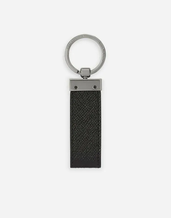 Dolce and Gabbana Wallets And Small Leather Goods Men Calfskin Key Chain With Logo Tag Black Dolce and Gabbana Wallets And Small Leather Goods Men Calfskin Key Chain With Logo Tag Black
