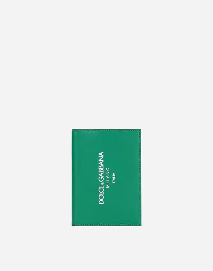 Dolce and Gabbana Wallets And Small Leather Goods Men Calfskin Passport Holder With Logo Green Dolce and Gabbana Wallets And Small Leather Goods Men Calfskin Passport Holder With Logo Green