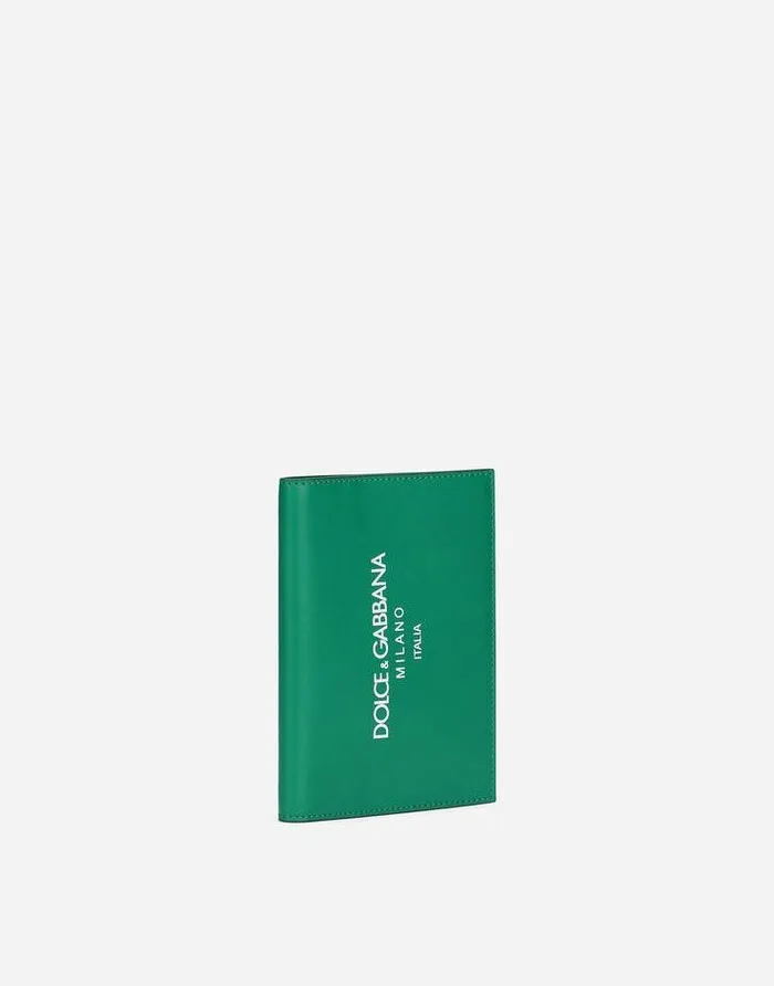 Dolce and Gabbana Wallets And Small Leather Goods Men Calfskin Passport Holder With Logo Green Dolce and Gabbana Wallets And Small Leather Goods Men Calfskin Passport Holder With Logo Green