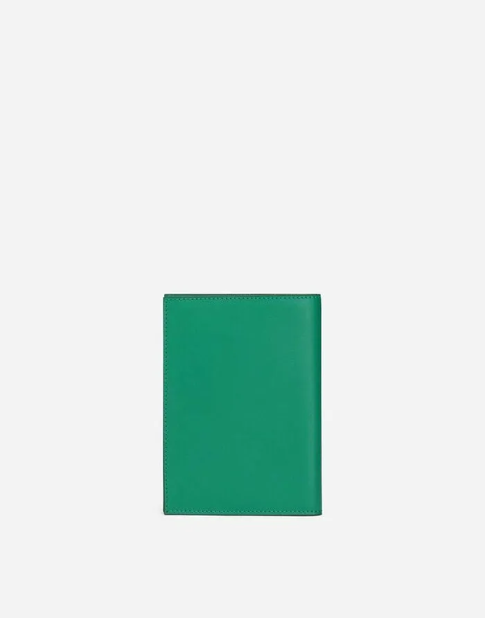 Dolce and Gabbana Wallets And Small Leather Goods Men Calfskin Passport Holder With Logo Green Dolce and Gabbana Wallets And Small Leather Goods Men Calfskin Passport Holder With Logo Green