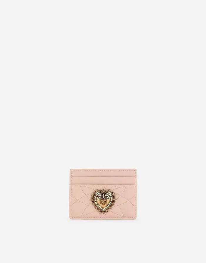 Dolce and Gabbana Wallets And Small Leather Goods Women Devotion Card Holder Pale Pink Dolce and Gabbana Wallets And Small Leather Goods Women Devotion Card Holder Pale Pink