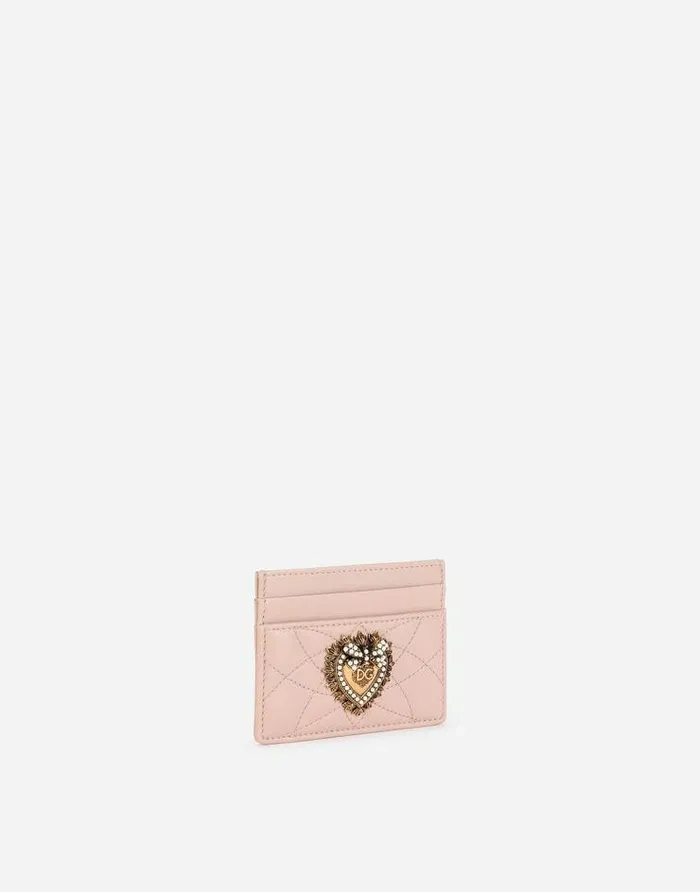 Dolce and Gabbana Wallets And Small Leather Goods Women Devotion Card Holder Pale Pink Dolce and Gabbana Wallets And Small Leather Goods Women Devotion Card Holder Pale Pink