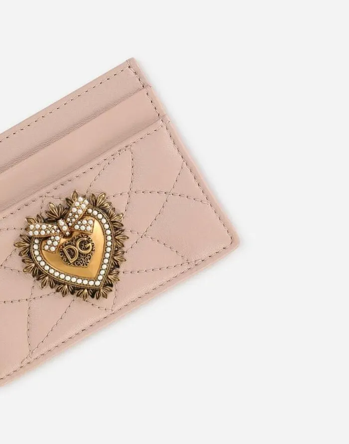 Dolce and Gabbana Wallets And Small Leather Goods Women Devotion Card Holder Pale Pink Dolce and Gabbana Wallets And Small Leather Goods Women Devotion Card Holder Pale Pink