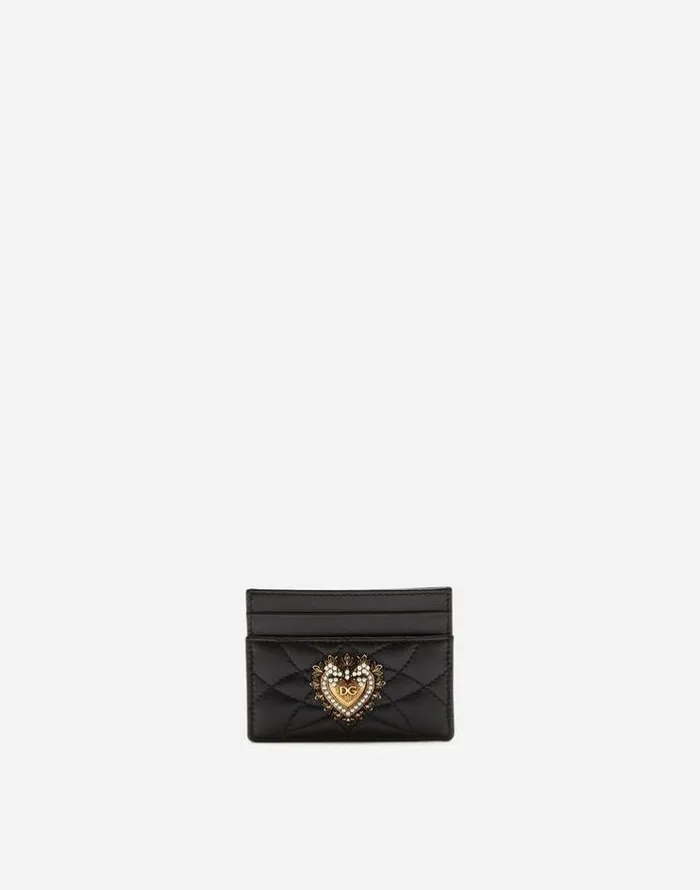 Dolce and Gabbana Wallets And Small Leather Goods Women Devotion Credit Card Holder Black Dolce and Gabbana Wallets And Small Leather Goods Women Devotion Credit Card Holder Black