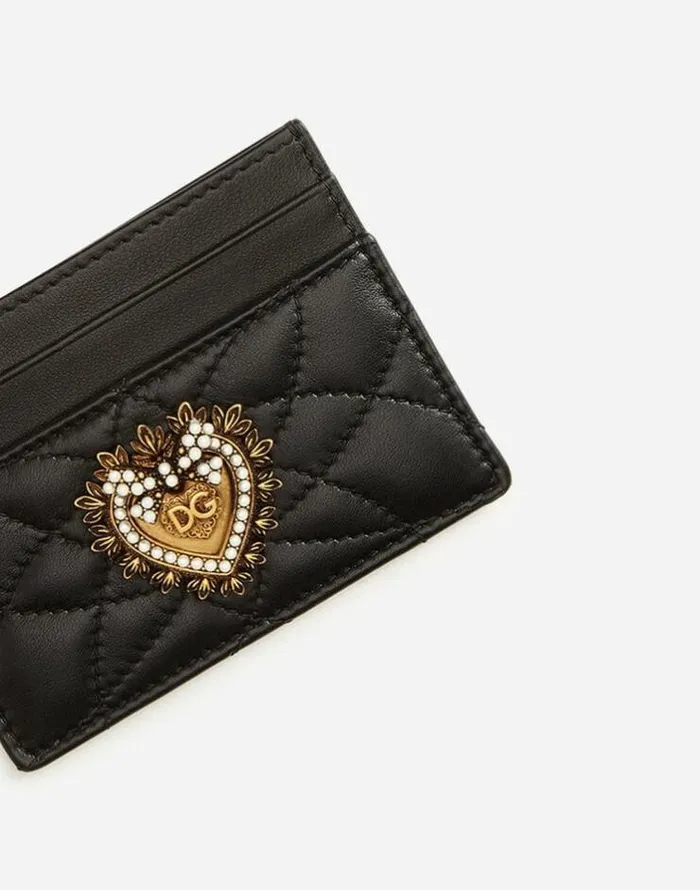 Dolce and Gabbana Wallets And Small Leather Goods Women Devotion Credit Card Holder Black Dolce and Gabbana Wallets And Small Leather Goods Women Devotion Credit Card Holder Black