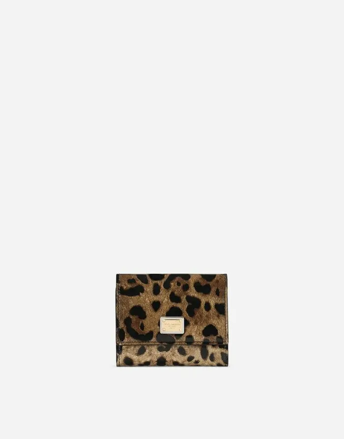 Dolce and Gabbana Wallets And Small Leather Goods Women Polished Calfskin Wallet With Leopard Print Animal Print Dolce and Gabbana Wallets And Small Leather Goods Women Polished Calfskin Wallet With Leopard Print Animal Print