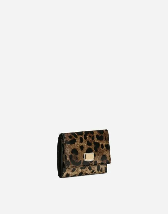 Dolce and Gabbana Wallets And Small Leather Goods Women Polished Calfskin Wallet With Leopard Print Animal Print Dolce and Gabbana Wallets And Small Leather Goods Women Polished Calfskin Wallet With Leopard Print Animal Print