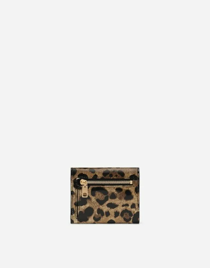 Dolce and Gabbana Wallets And Small Leather Goods Women Polished Calfskin Wallet With Leopard Print Animal Print Dolce and Gabbana Wallets And Small Leather Goods Women Polished Calfskin Wallet With Leopard Print Animal Print