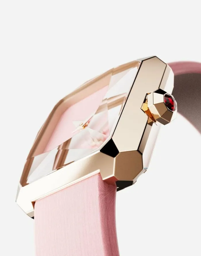 Dolce and Gabbana WatchesandStraps Women Gold Watch With Silk Strap Pink Dolce and Gabbana WatchesandStraps Women Gold Watch With Silk Strap Pink