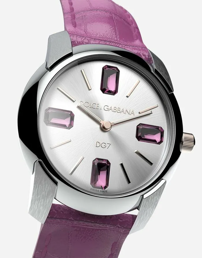 Dolce and Gabbana WatchesandStraps Women Watch With Alligator Strap Pink Dolce and Gabbana WatchesandStraps Women Watch With Alligator Strap Pink