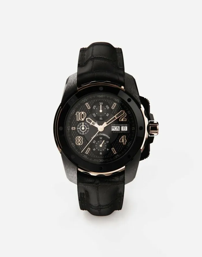 Dolce and Gabbana Watches Men DS5 Watch In Red Gold And Steel With Pvd Coating Black Dolce and Gabbana Watches Men DS5 Watch In Red Gold And Steel With Pvd Coating Black