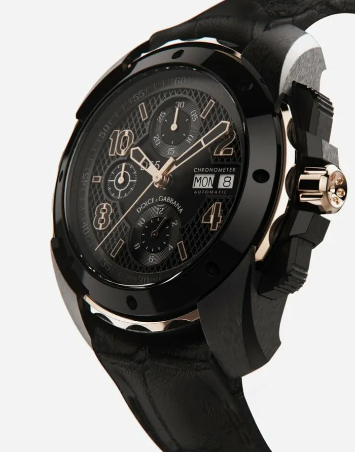 Dolce and Gabbana Watches Men DS5 Watch In Red Gold And Steel With Pvd Coating Black Dolce and Gabbana Watches Men DS5 Watch In Red Gold And Steel With Pvd Coating Black