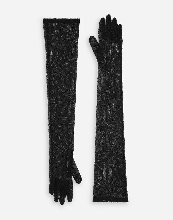 Dolce and Gabbana Wear It Like DGCelebs Women Long Lace Gloves Black
