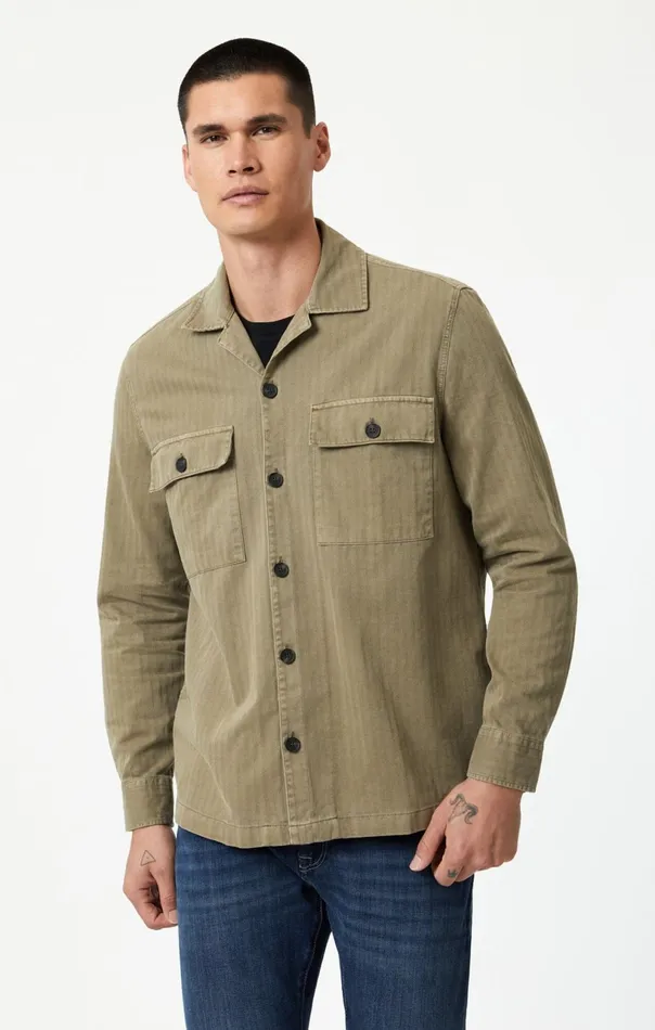 Double Pocket Overshirt In Mermaid Men Mavi Jeans Shirts