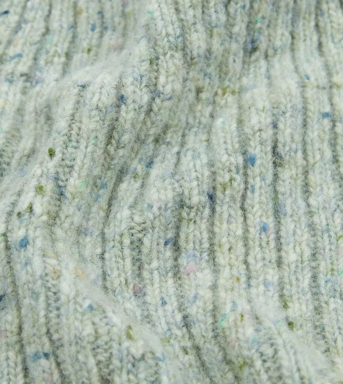 Drake039s ALD Drake039s Grey Donegal Ribbed Knit Beanie 8211 Accessories