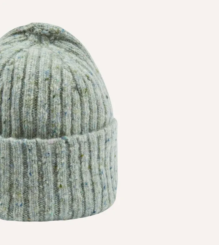 Drake039s ALD Drake039s Grey Donegal Ribbed Knit Beanie 8211 Accessories