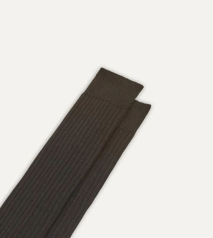 Drake039s Black Wool OvertheCalf Socks 8211 Accessories