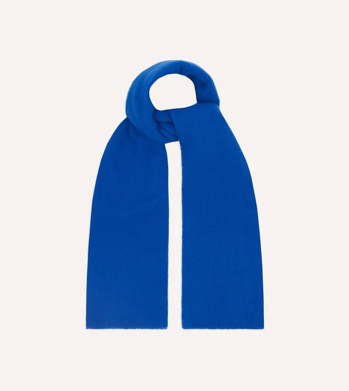 Drake039s Blue Solid Wool Scarf 8211 Accessories
