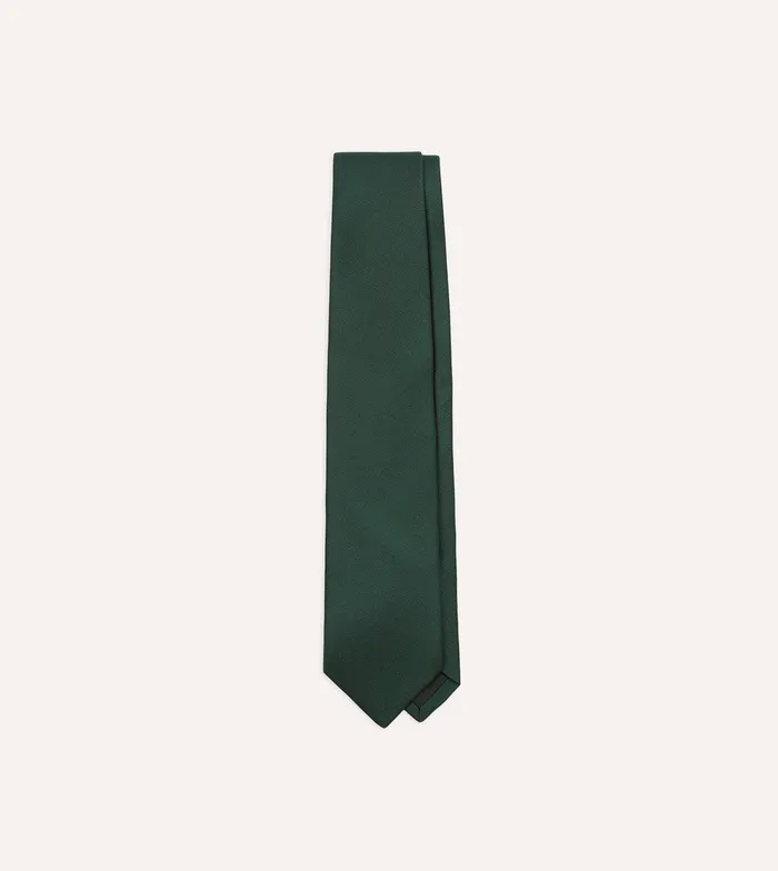 Drake039s Bottle Green 50oz Silk Twill Tipped Tie 8211 Ties