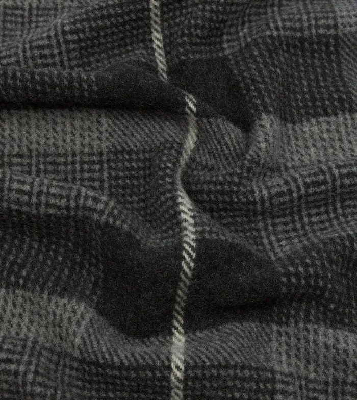 Drake039s Grey Tartan Check Wool Scarf 8211 Accessories