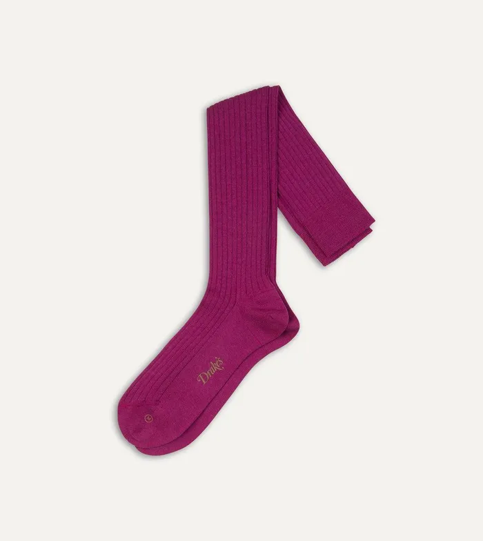 Drake039s Magenta Wool OvertheCalf Socks 8211 Accessories