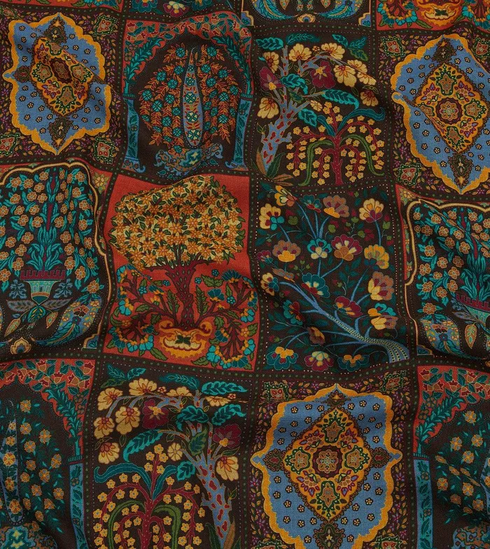 Drake039s Rust Patchwork WoolSilk Scarf 8211 Accessories