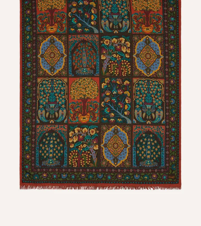 Drake039s Rust Patchwork WoolSilk Scarf 8211 Accessories