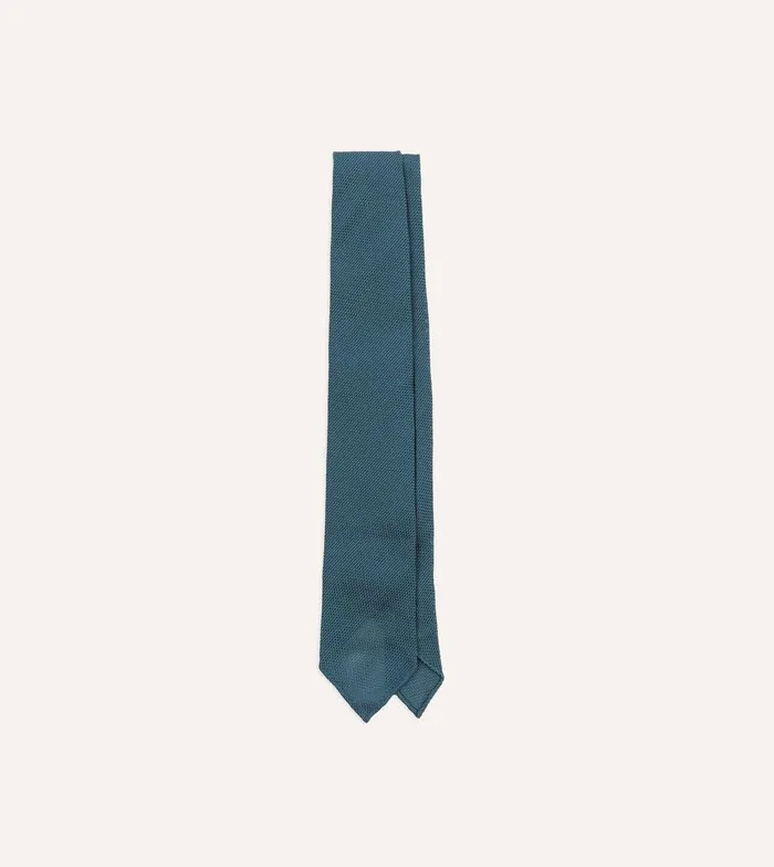 Drake039s Sky Blue Fine Woven Grenadine Silk Hand Rolled Tie 8211 Ties