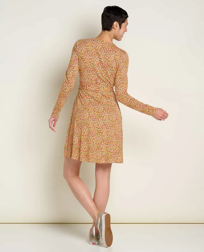Dresses Women8217s Cue Wrap Long Sleeve Dress Barley Ditsy Print ToadandCo