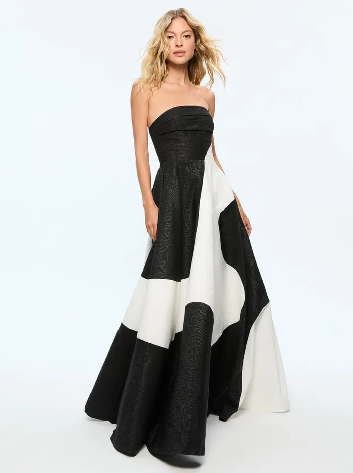Dresses Women Alice Olivia Bridgette Maxi Gown Blackoff White