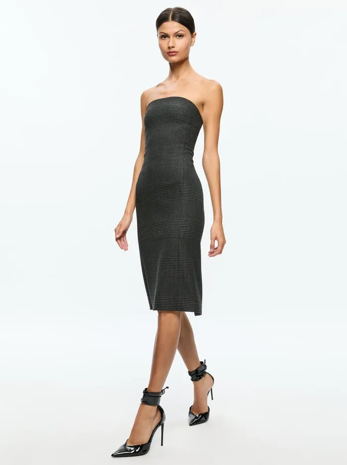 Dresses Women Alice Olivia Kelly Midi Dress Charcoal Grey Melange