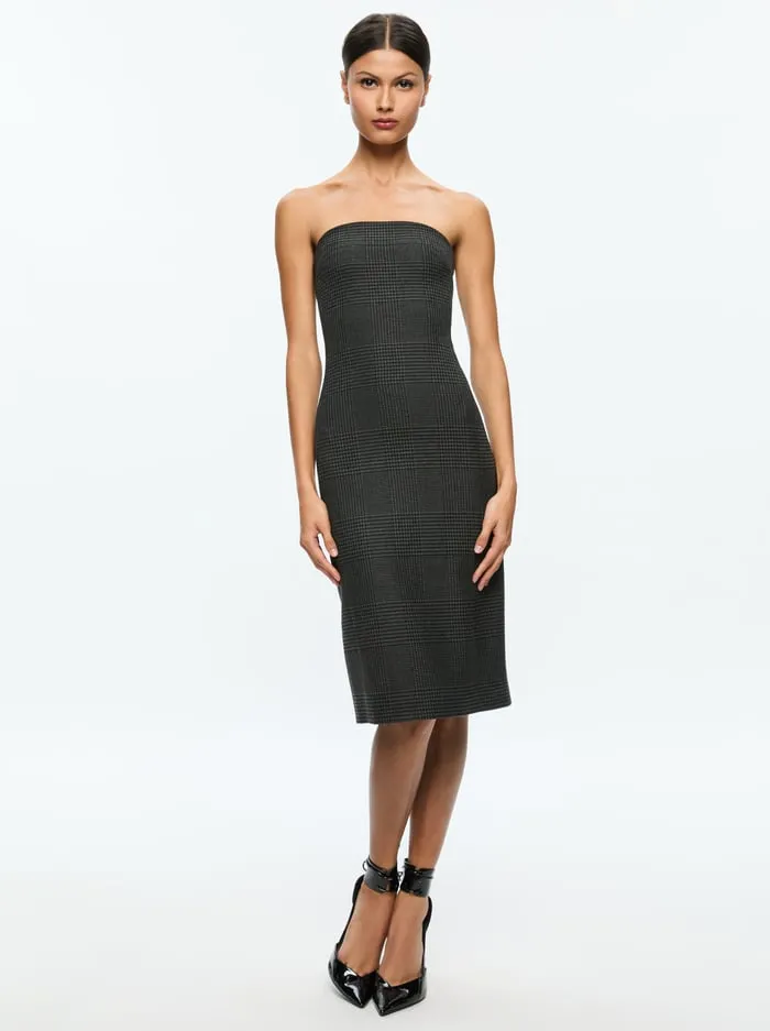 Dresses Women Alice Olivia Kelly Midi Dress Charcoal Grey Melange