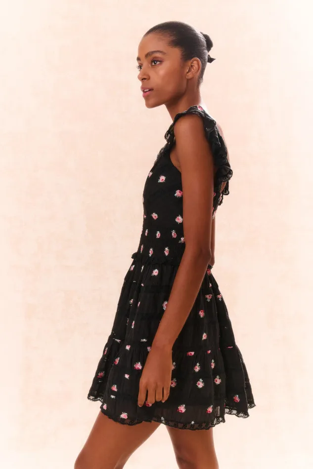 Dresses Women LoveShackFancy Finny Embroidered Floral Dress Black Combo