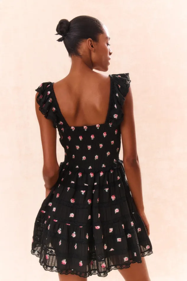 Dresses Women LoveShackFancy Finny Embroidered Floral Dress Black Combo