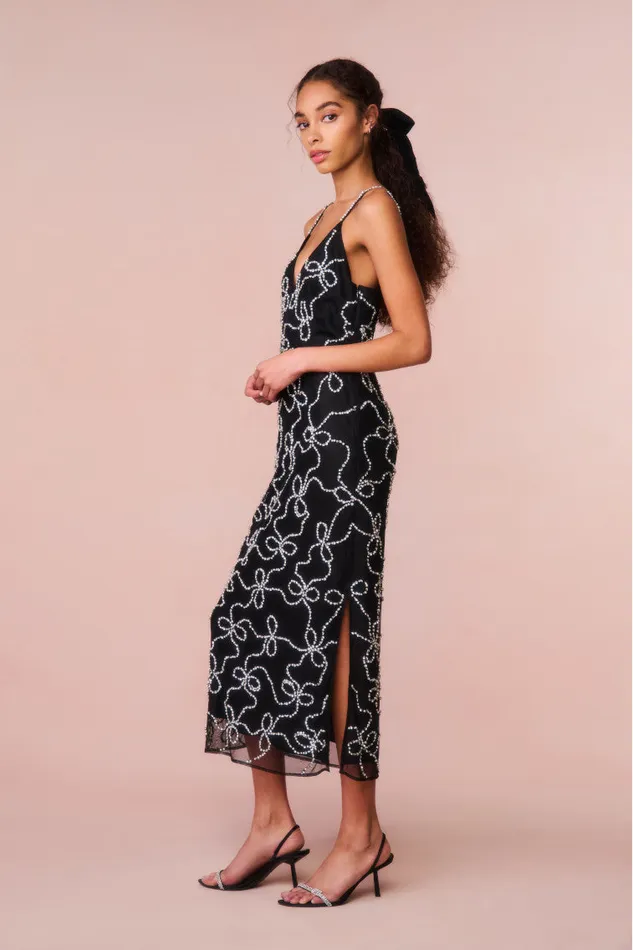 Dresses Women LoveShackFancy Kaylen Embellished Midi Dress Black