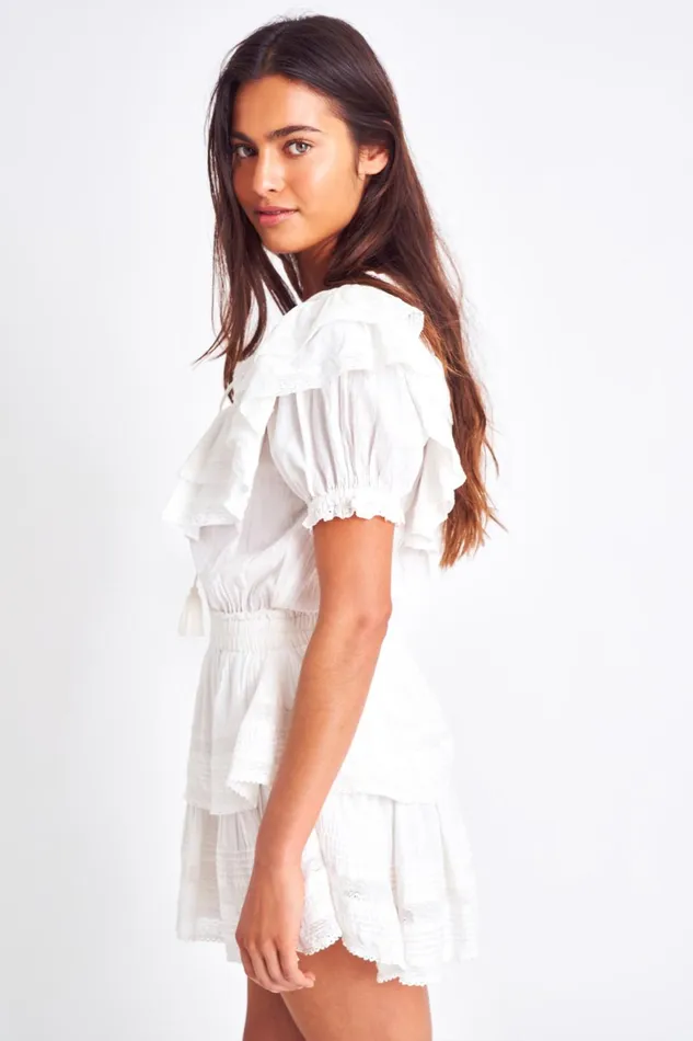 Dresses Women LoveShackFancy Liv Cotton Ruffled Dress Antique White