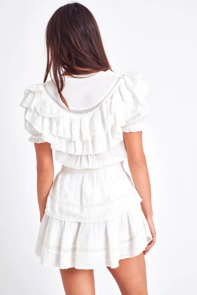 Dresses Women LoveShackFancy Liv Cotton Ruffled Dress Antique White