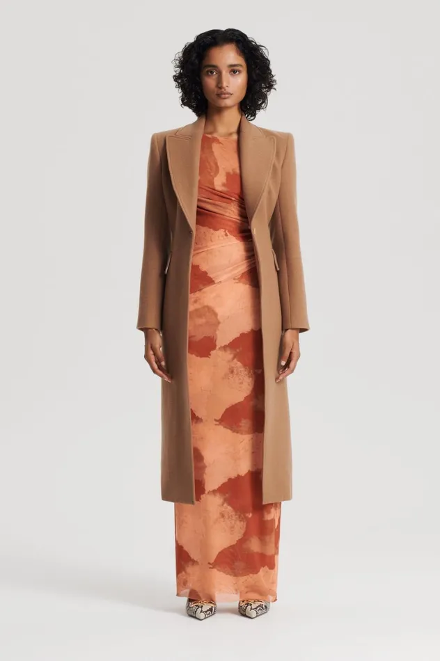 Dresses Women Scanlan Theodore MESH CLOUD PRINT DRESS Tan