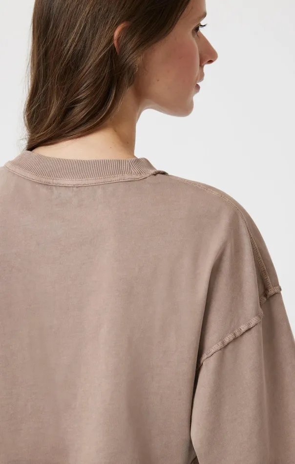 Drop Shoulder Cropped TShirt In Moon Rock Women Mavi Jeans Tops and TShirts Drop Shoulder Cropped TShirt In Moon Rock Women Mavi Jeans Tops and TShirts