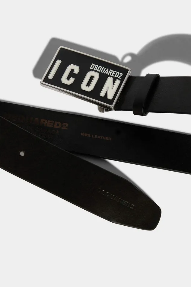 Dsquared2 Belts Be Icon Plaque Belt Black 8211 Men