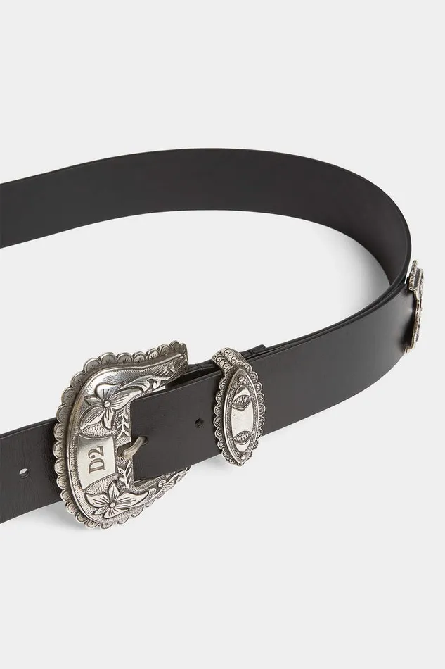 Dsquared2 Belts Vintage Buckle Belt Black 8211 Men