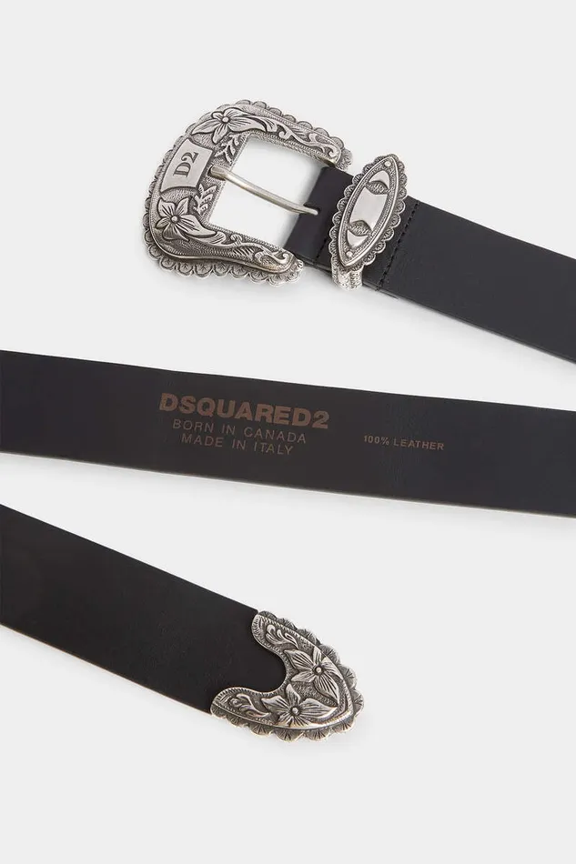 Dsquared2 Belts Vintage Buckle Belt Black 8211 Men