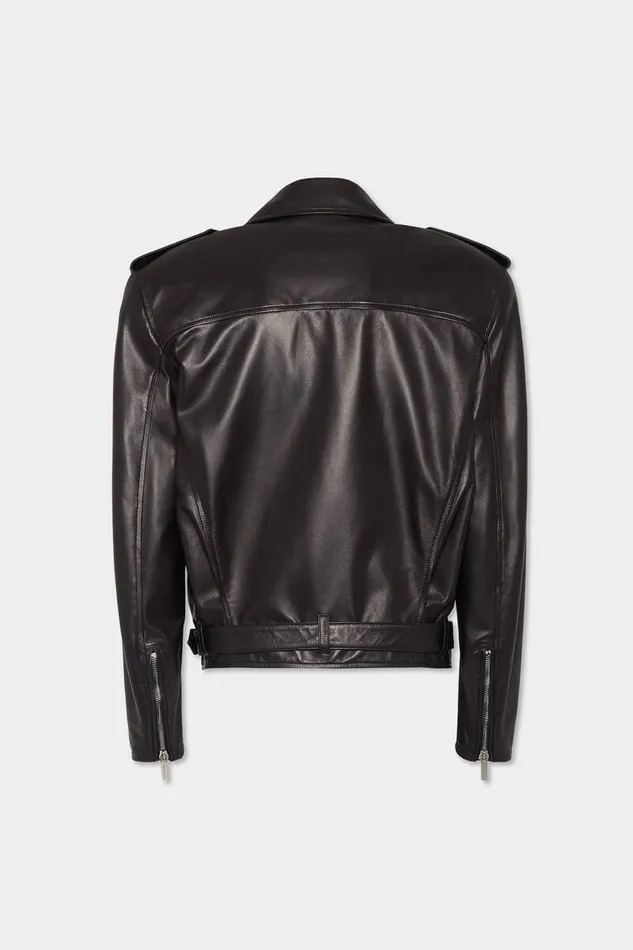 Dsquared2 Coats and Outerwear 80s Leather Kiodo Black 8211 Men