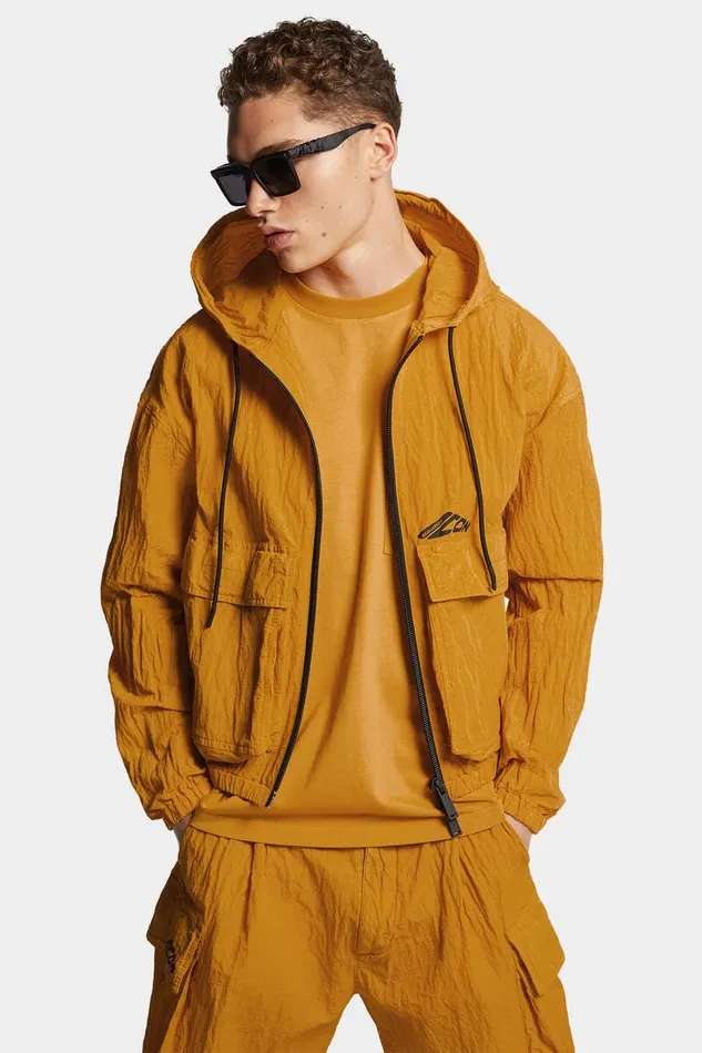 Dsquared2 Coats and Outerwear Icon New Generation Nylon Windbreaker Sunflower 8211 Men